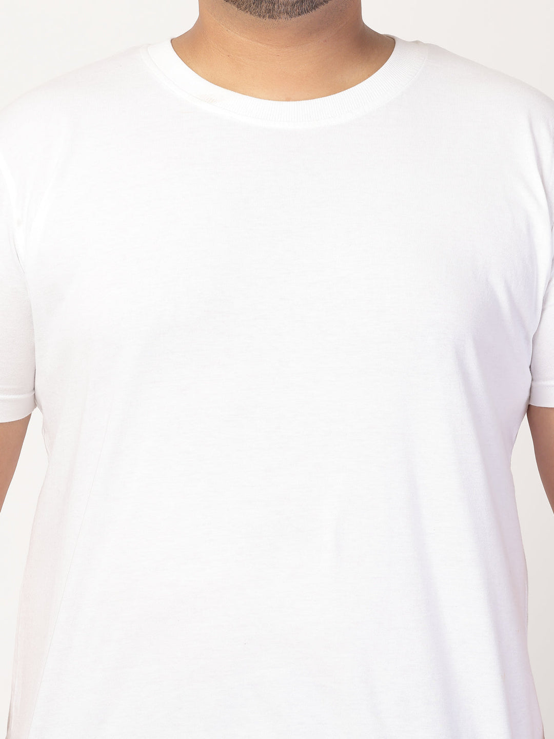 Plus Size Men Round Neck Cotton  T-shirt