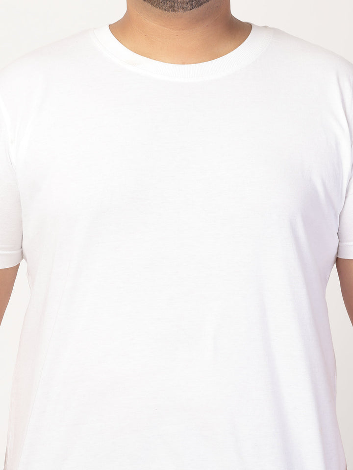 Plus Size Men Round Neck Cotton  T-shirt