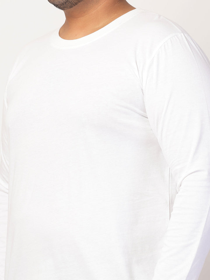 Plus Size Men Solid Round Neck Cotton T-shirt