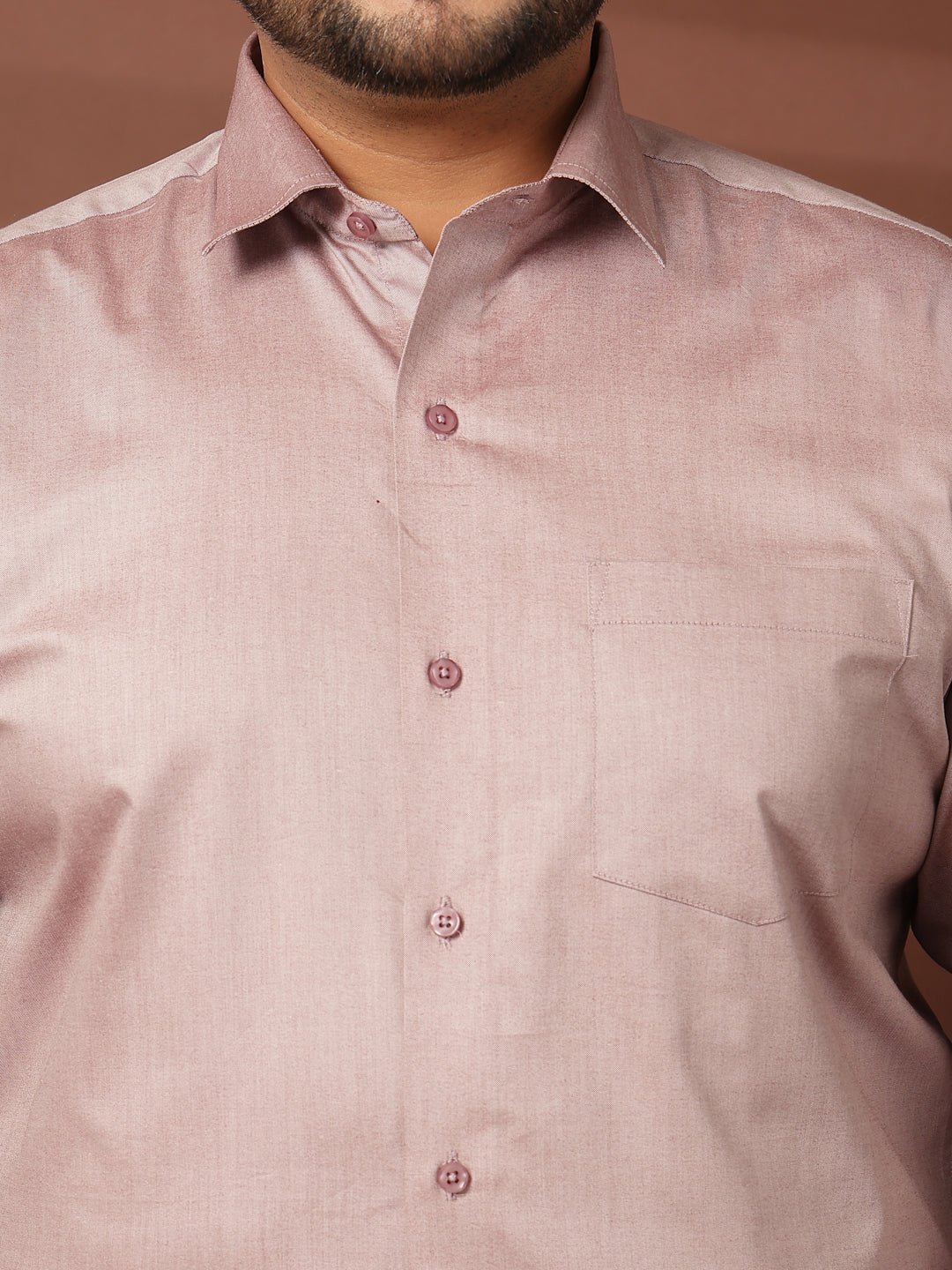Plus Size Men  Oversized Fit Spread Collar Solid Cotton Formal Shirt
