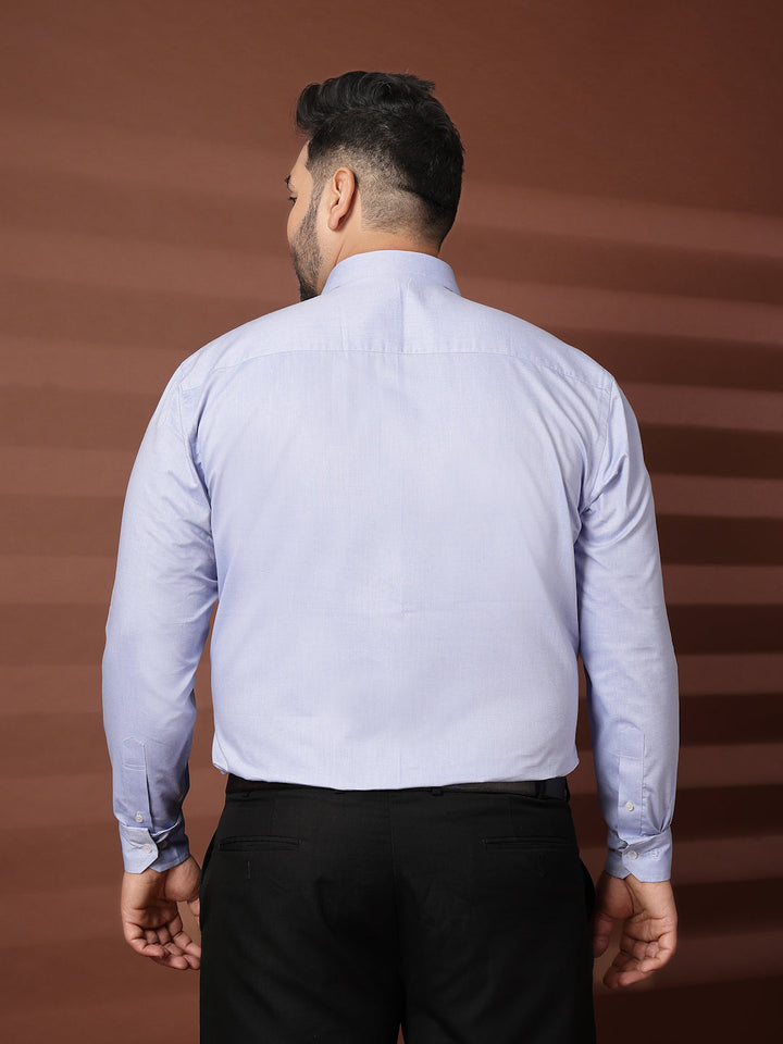 Plus Size Men Blue Formal Shirt