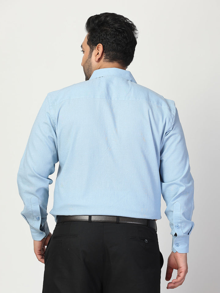 Plus Size Men Spread Collar Solid Linen Casual Shirt