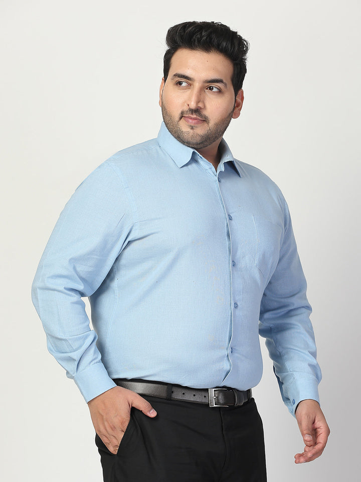 Plus Size Men Spread Collar Solid Linen Casual Shirt