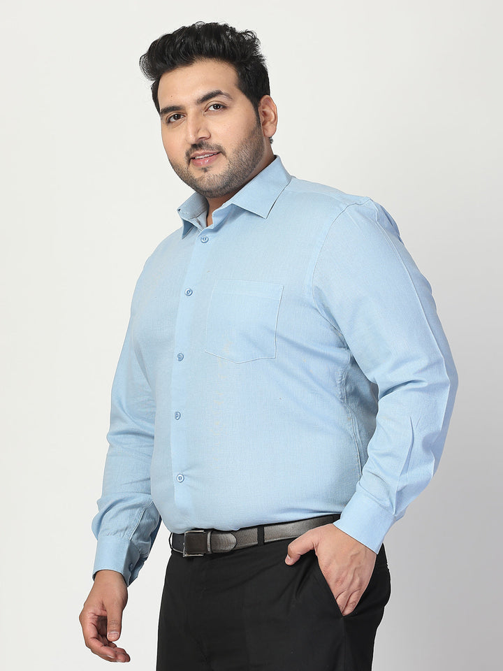 Plus Size Men Spread Collar Solid Linen Casual Shirt