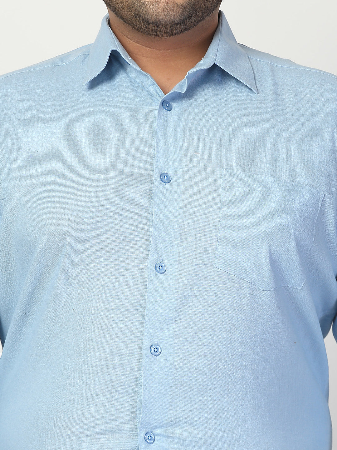 Plus Size Men Spread Collar Solid Linen Casual Shirt