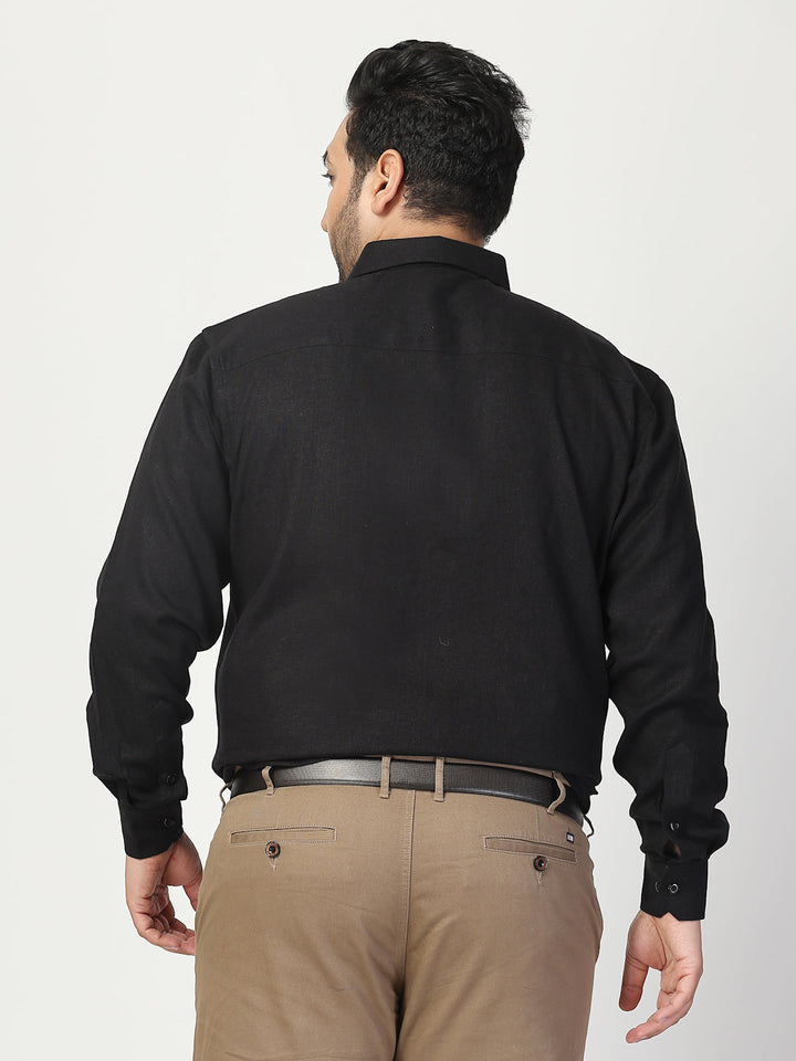 Plus Size Men Cutaway Collar Solid  Formal Shirt