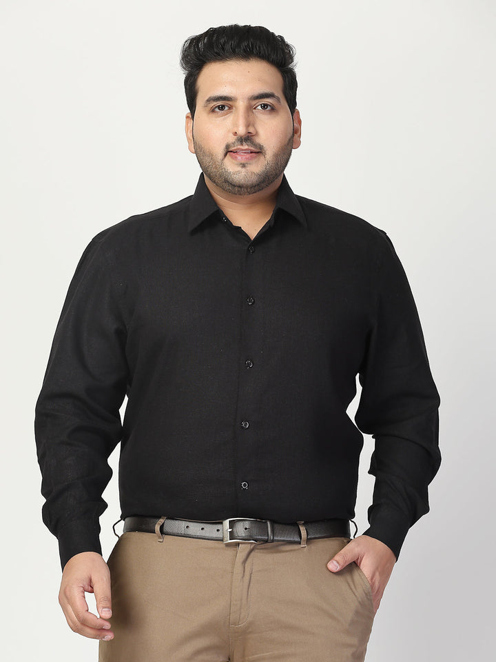 Plus Size Men Cutaway Collar Solid  Formal Shirt