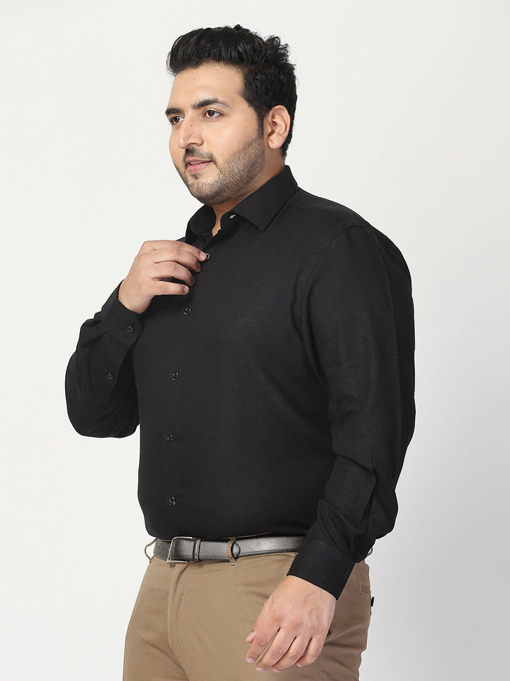 Plus Size Men Cutaway Collar Solid  Formal Shirt