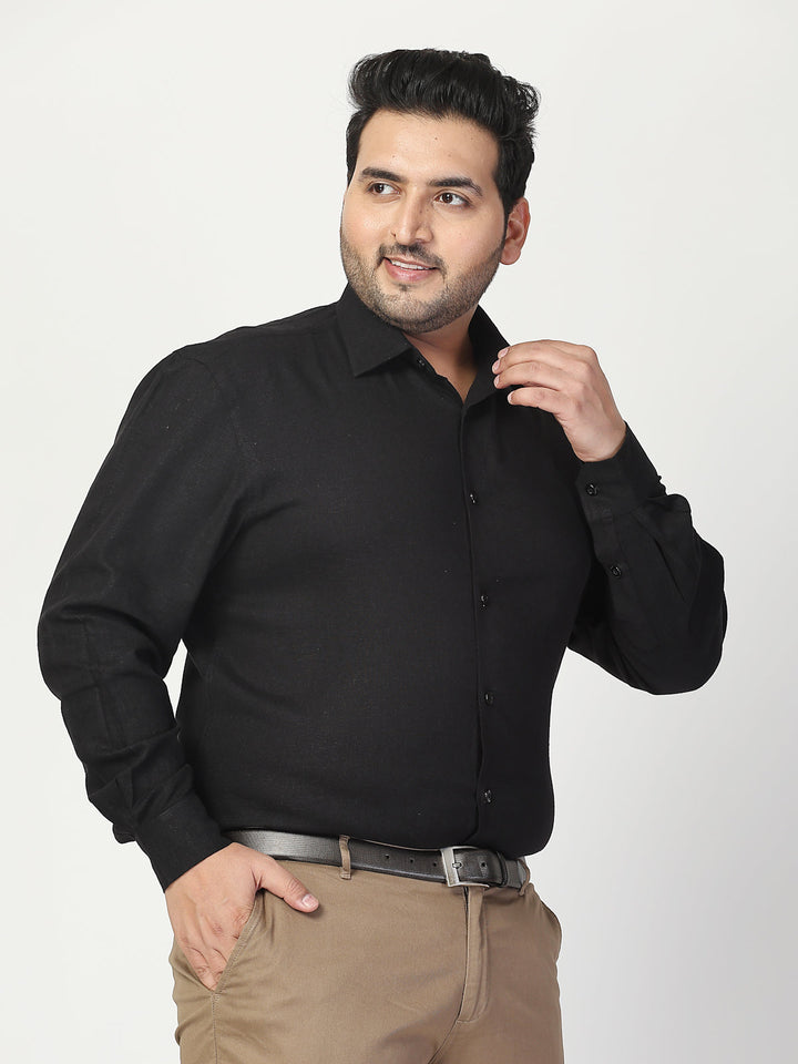 Plus Size Men Cutaway Collar Solid  Formal Shirt