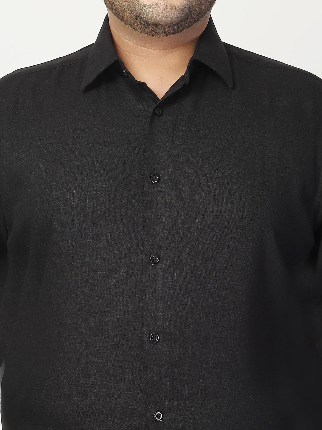 Plus Size Men Cutaway Collar Solid  Formal Shirt