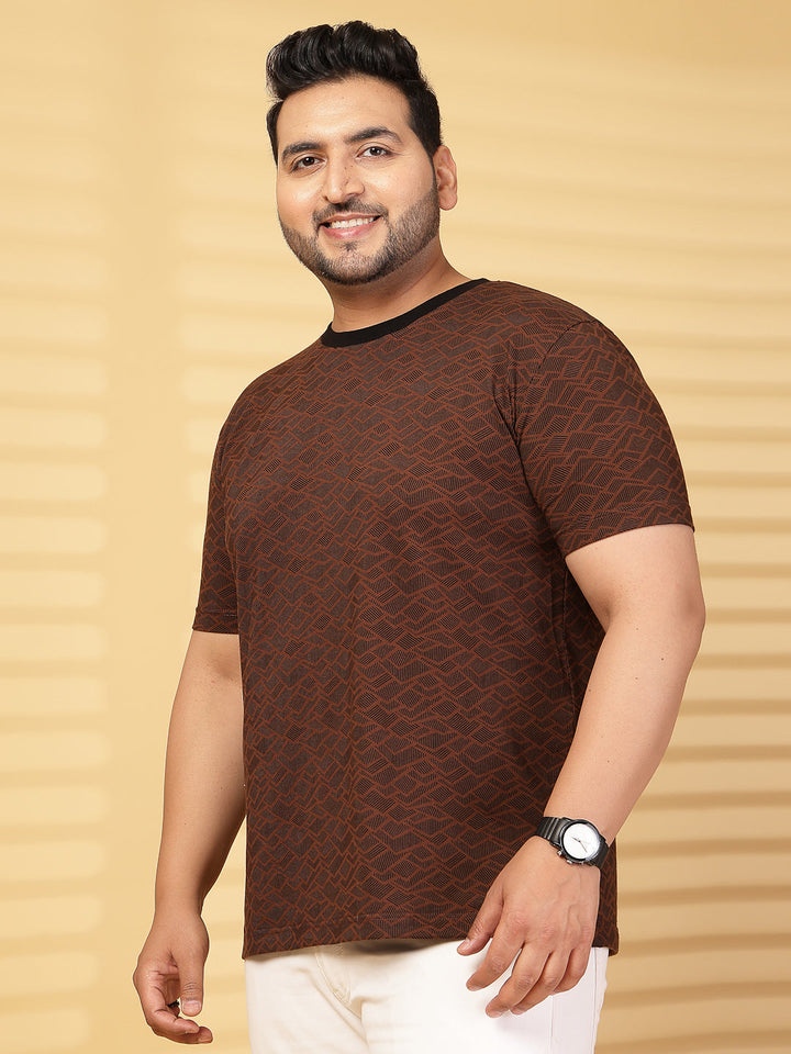 Plus Size  Typography Printed Round Neck Short Sleeves Cotton T-shirt