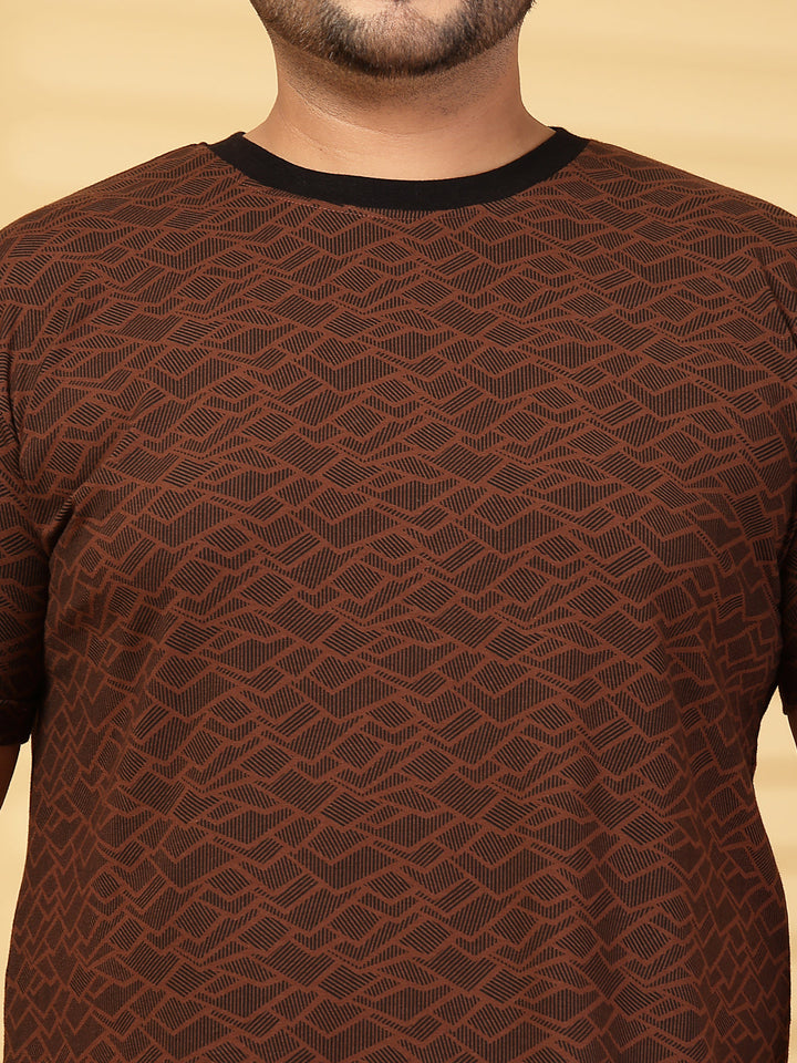 Plus Size  Typography Printed Round Neck Short Sleeves Cotton T-shirt