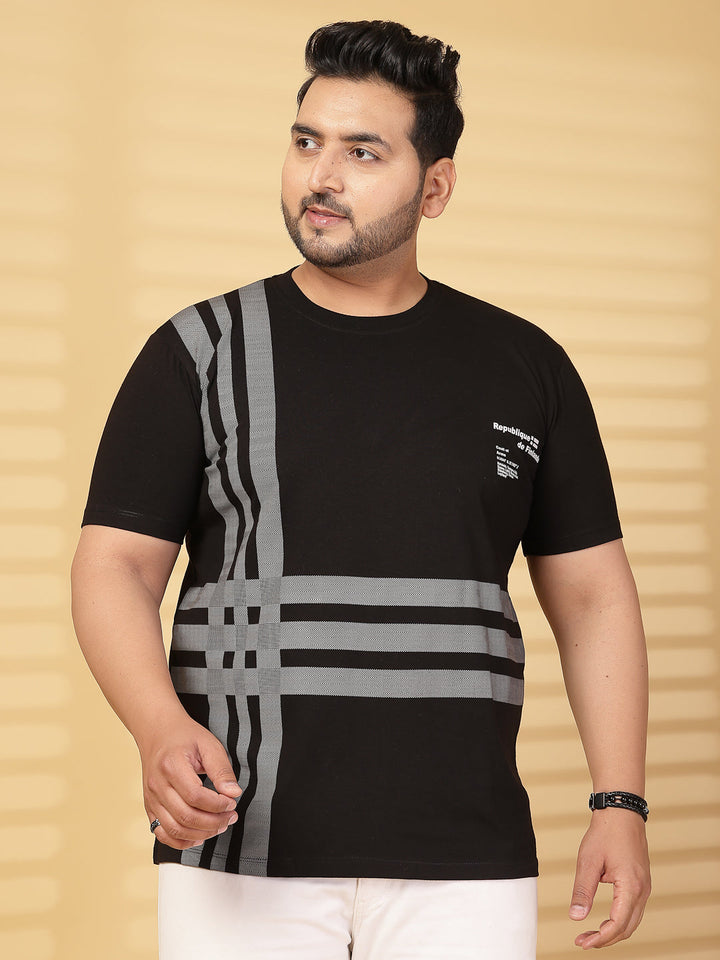 Plus Size Men Printed T-shirt