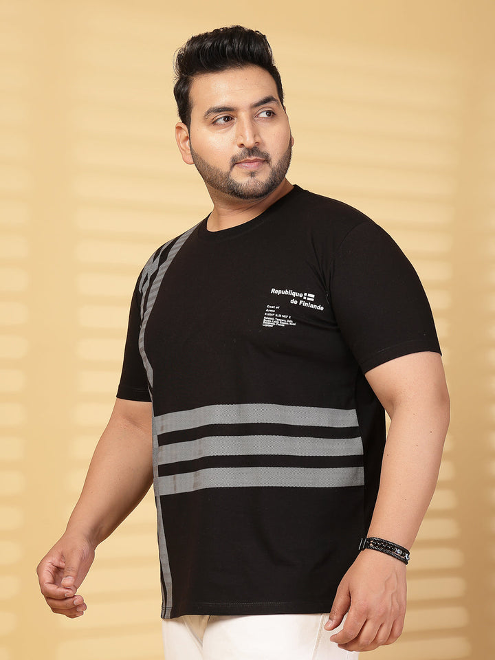 Plus Size Men Printed T-shirt