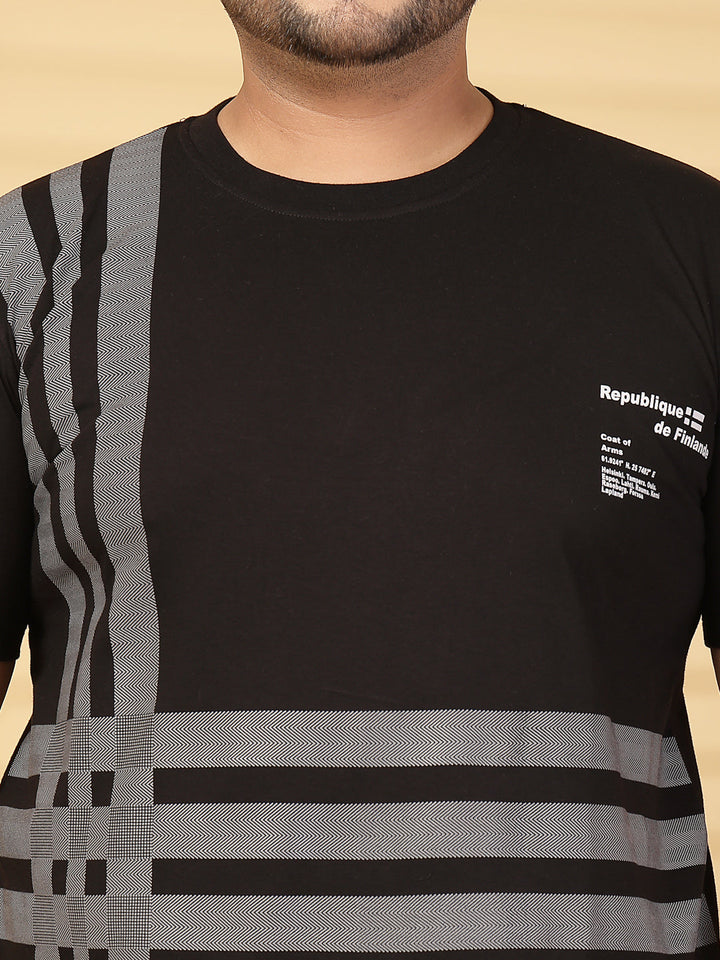 Plus Size Men Printed T-shirt