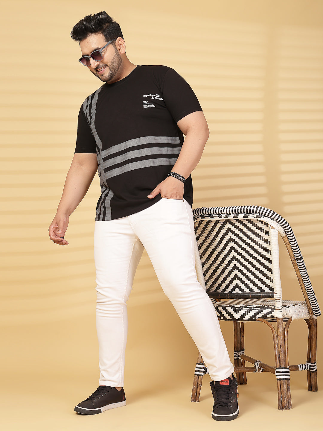 Plus Size Men Printed T-shirt