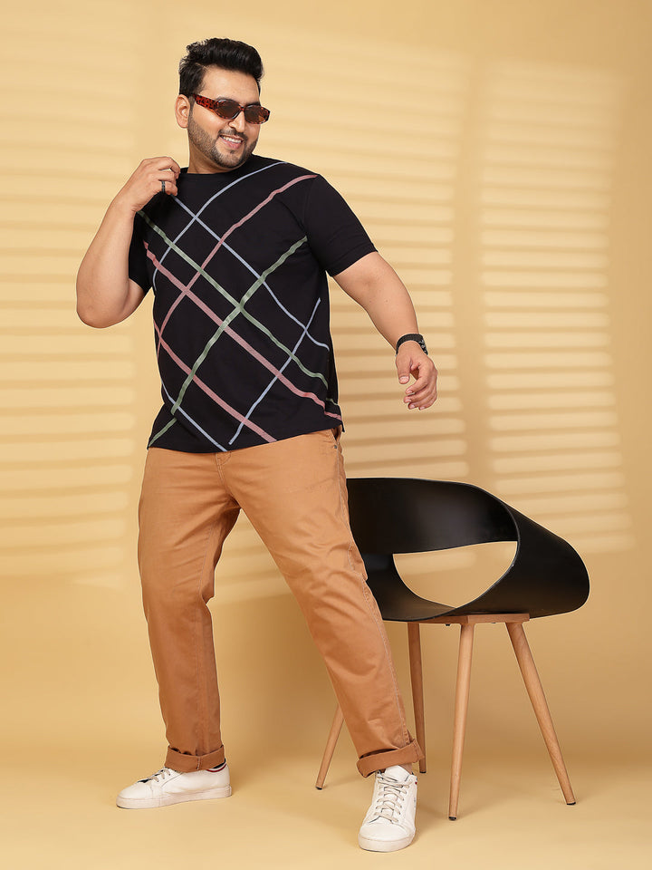 Plus Size Men Printed T-shirt