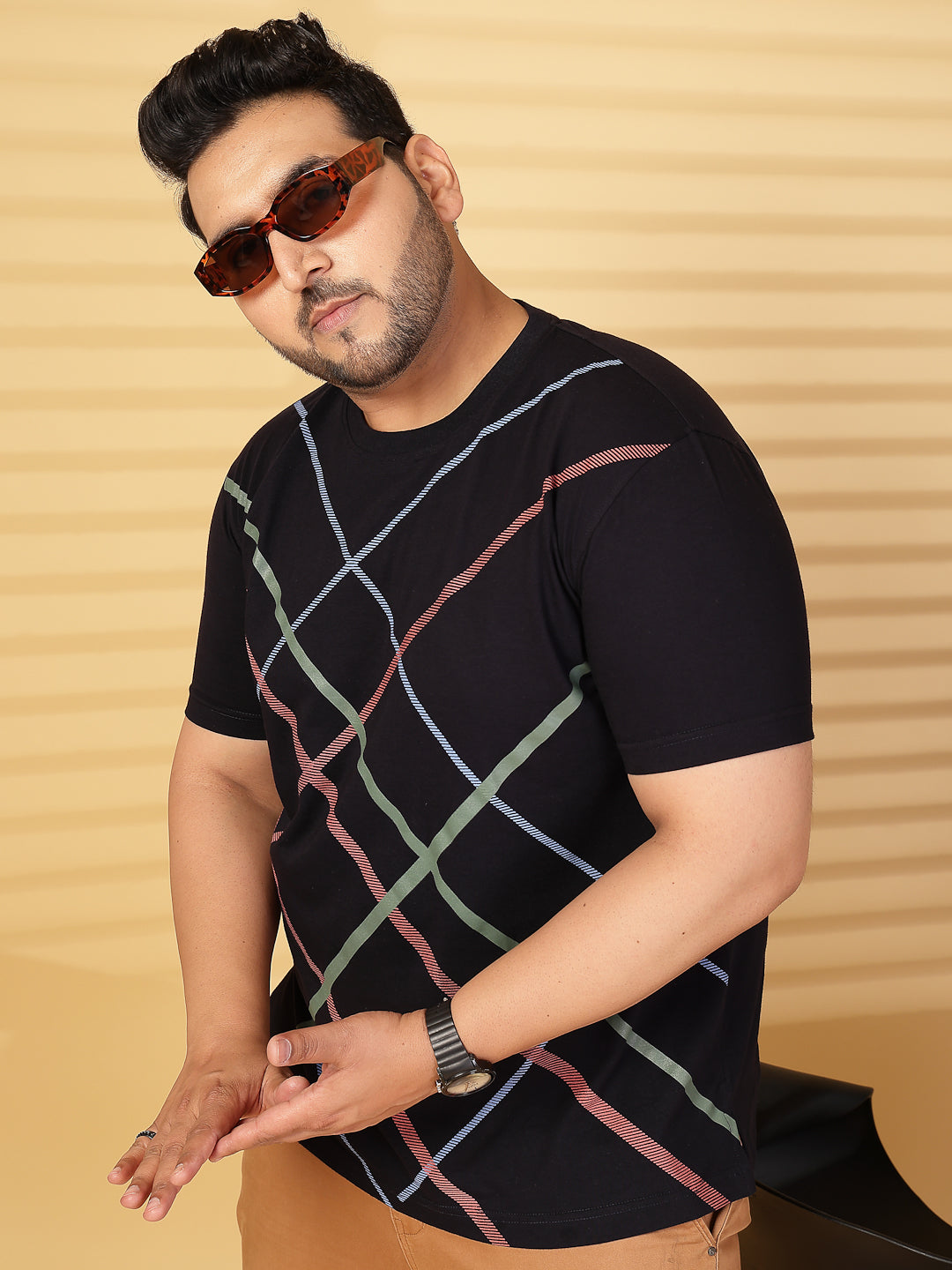 Plus Size Men Printed T-shirt
