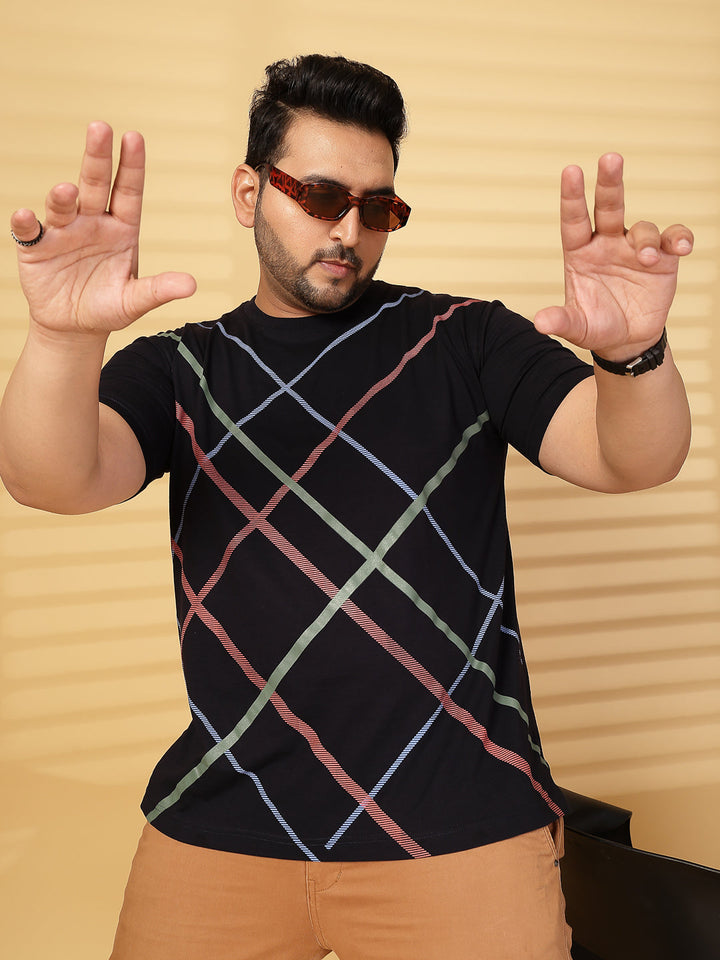 Plus Size Men Printed T-shirt