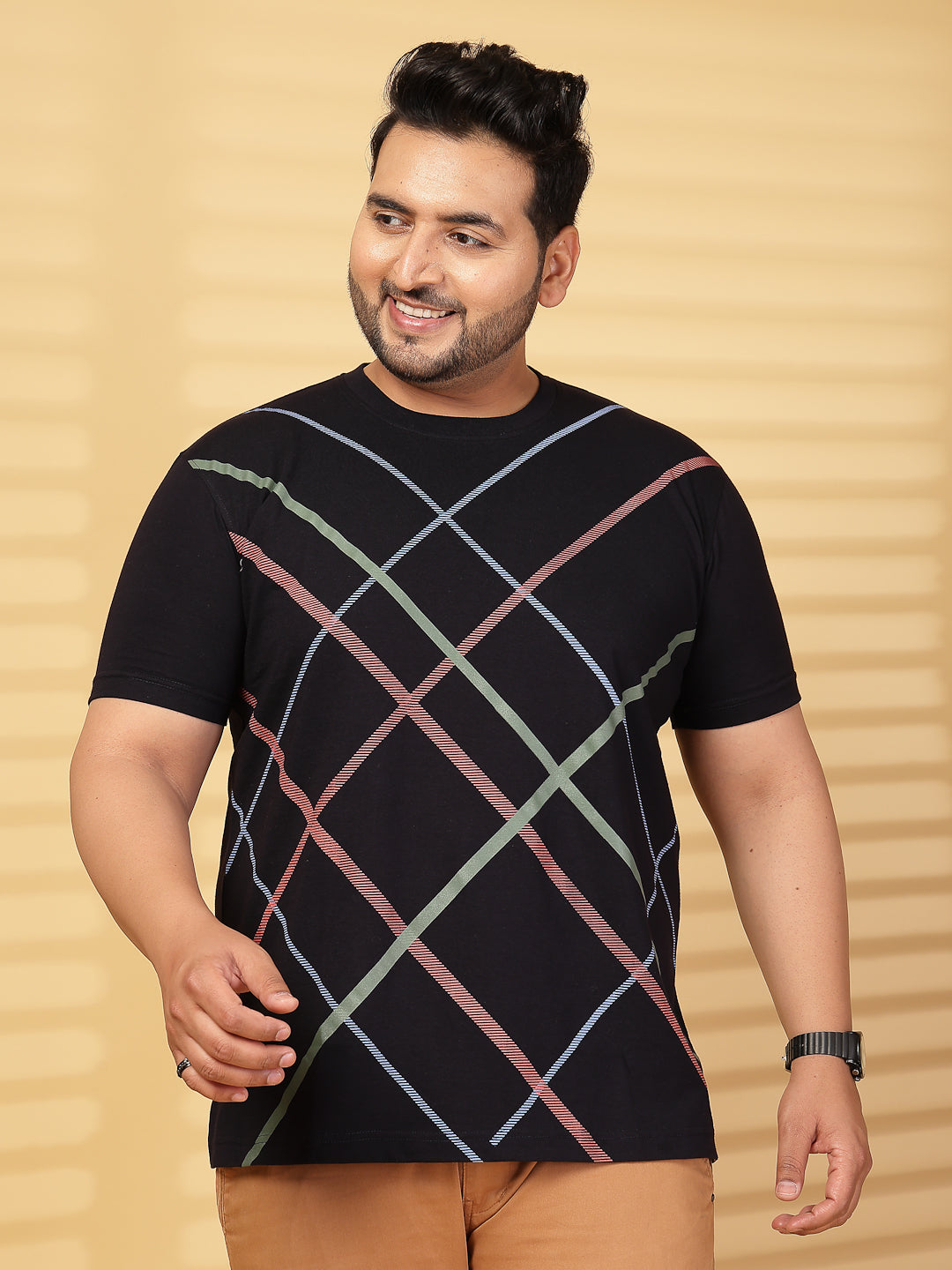 Plus Size Men Printed T-shirt