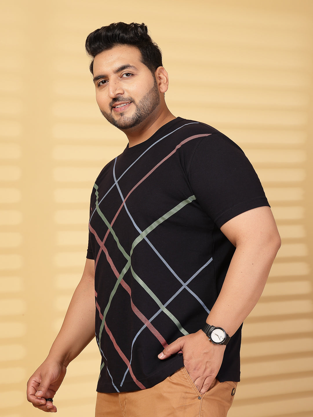 Plus Size Men Printed T-shirt