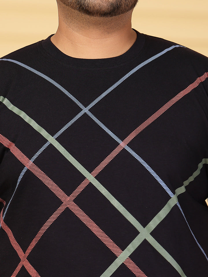 Plus Size Men Printed T-shirt