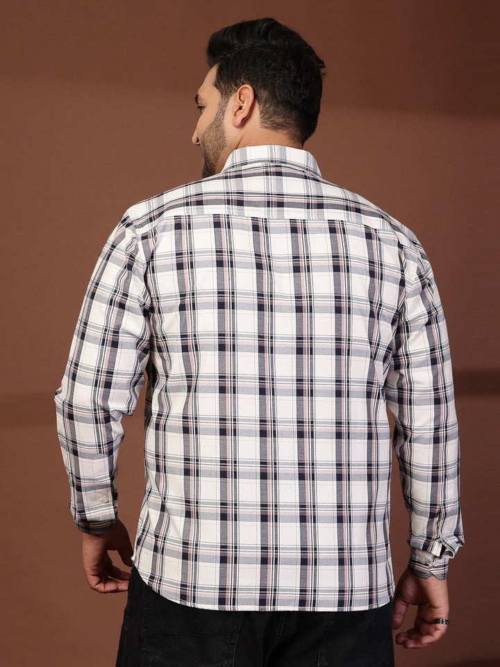 Plus Size Men Striped Polo Collar Cotton T-shirt