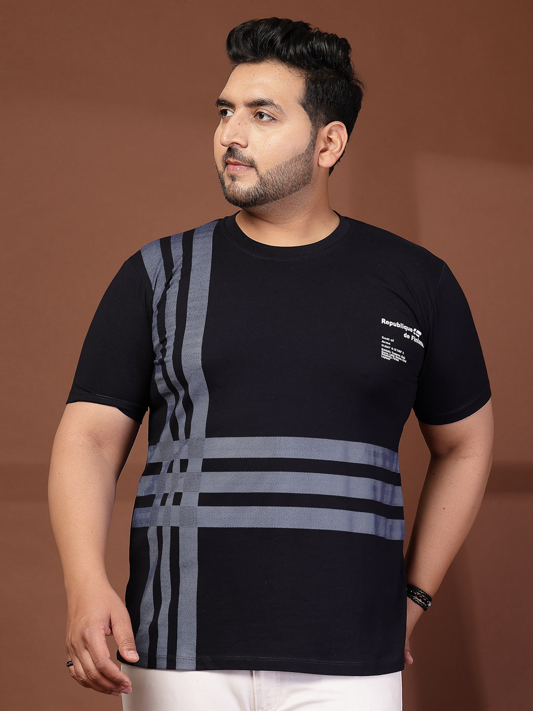 Plus Size Men Printed T-shirt