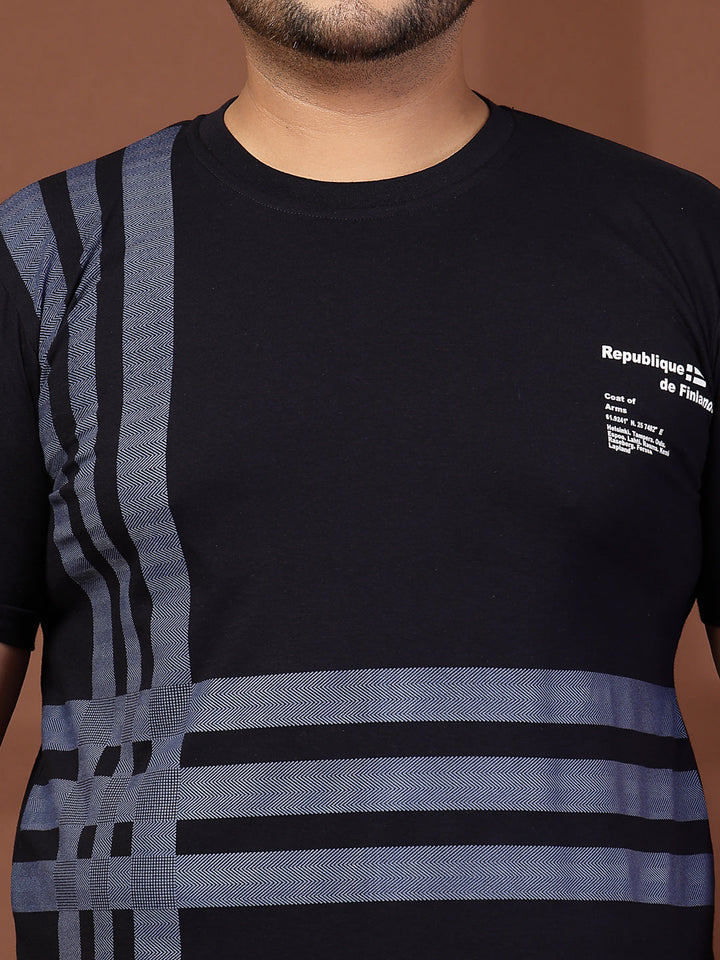 Plus Size Men Printed T-shirt