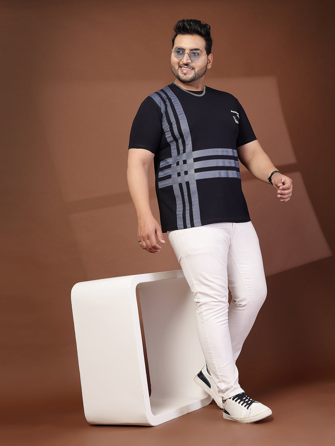 Plus Size Men Printed T-shirt