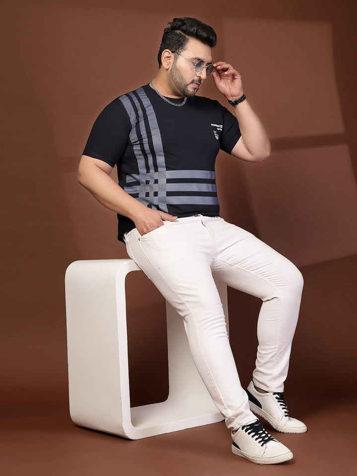 Plus Size Men Printed T-shirt