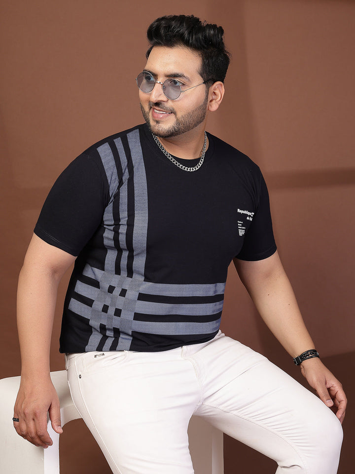 Plus Size Men Printed T-shirt