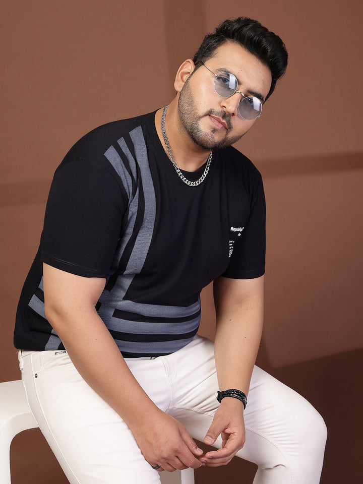 Plus Size Men Printed T-shirt