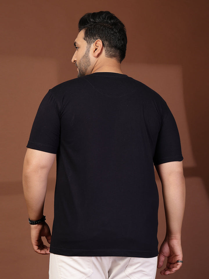 Plus Size Men Printed Regular Fit Cotton T-shirt