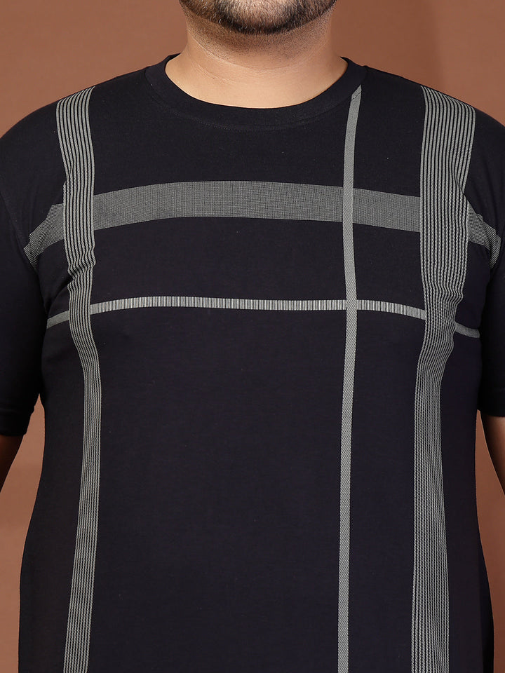Plus Size Men Printed Regular Fit Cotton T-shirt