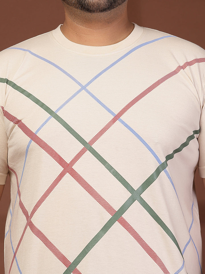 Plus Size Men Striped T-shirt