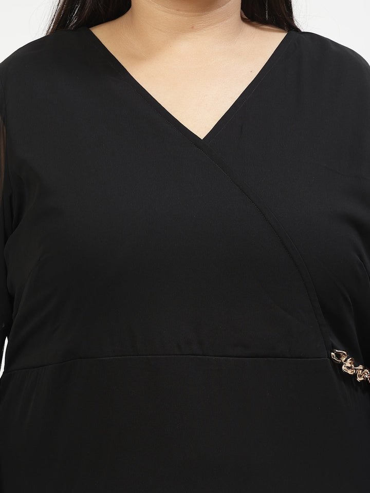 Plus Size  Bell Sleeve Midi Dress