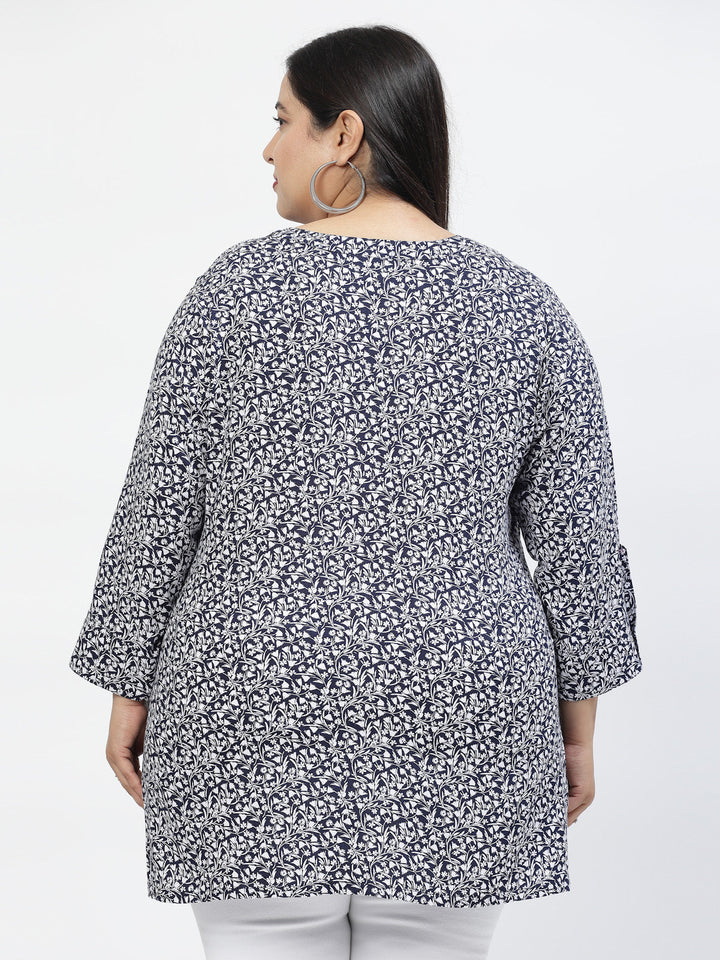 Plus Size Floral Print Top