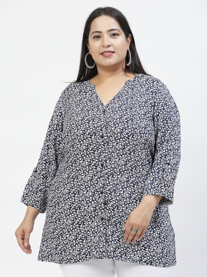 Plus Size Floral Print Top