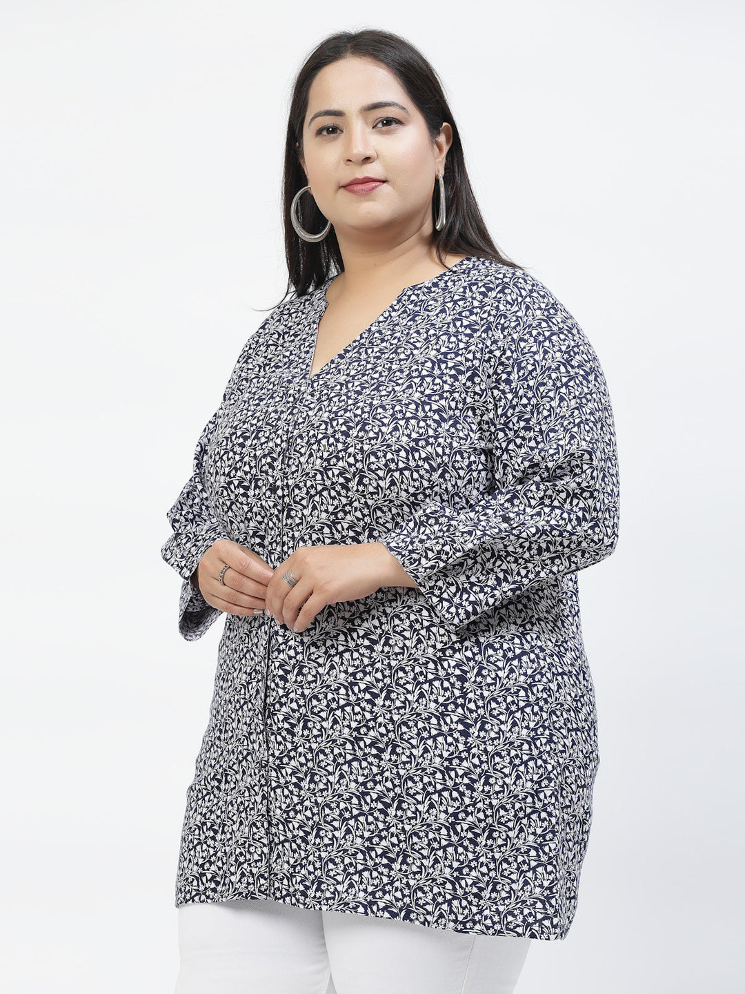Plus Size Floral Print Top