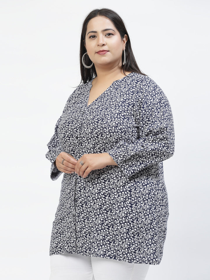 Plus Size Floral Print Top