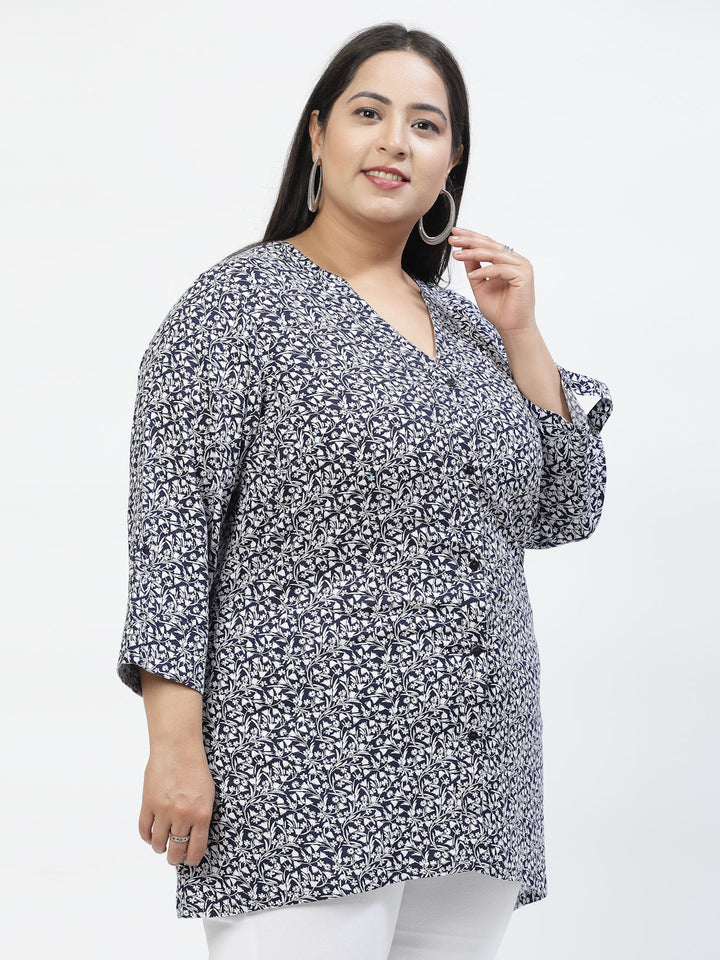 Plus Size Floral Print Top