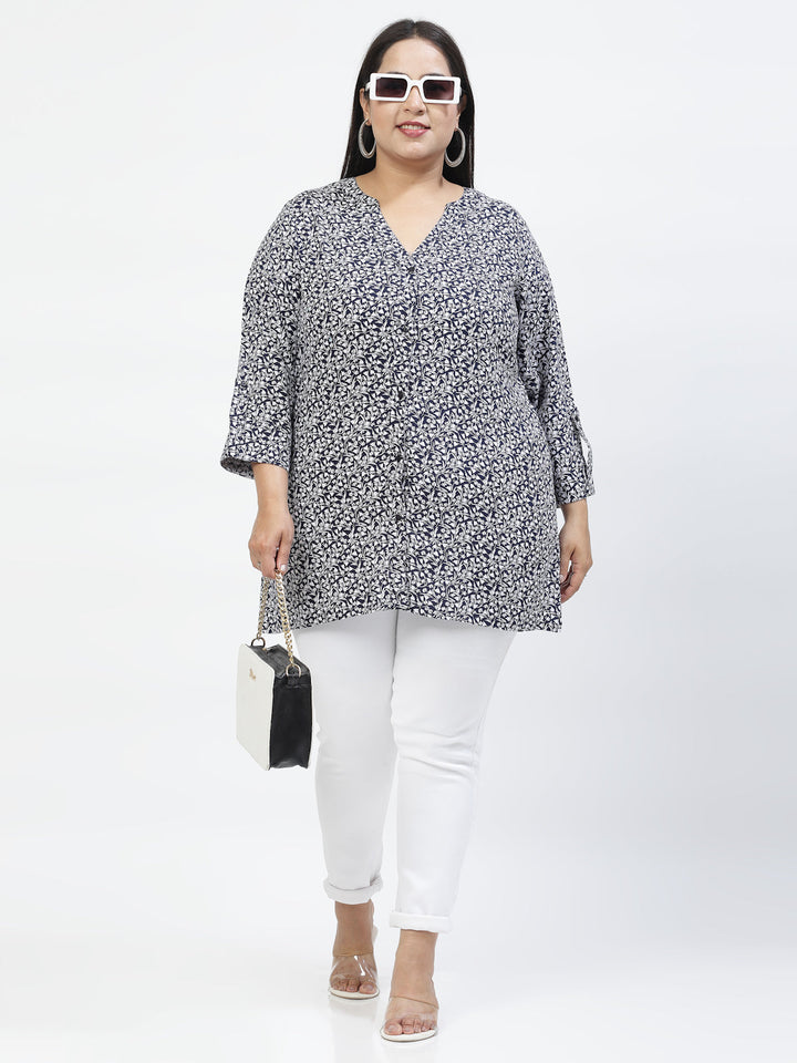 Plus Size Floral Print Top