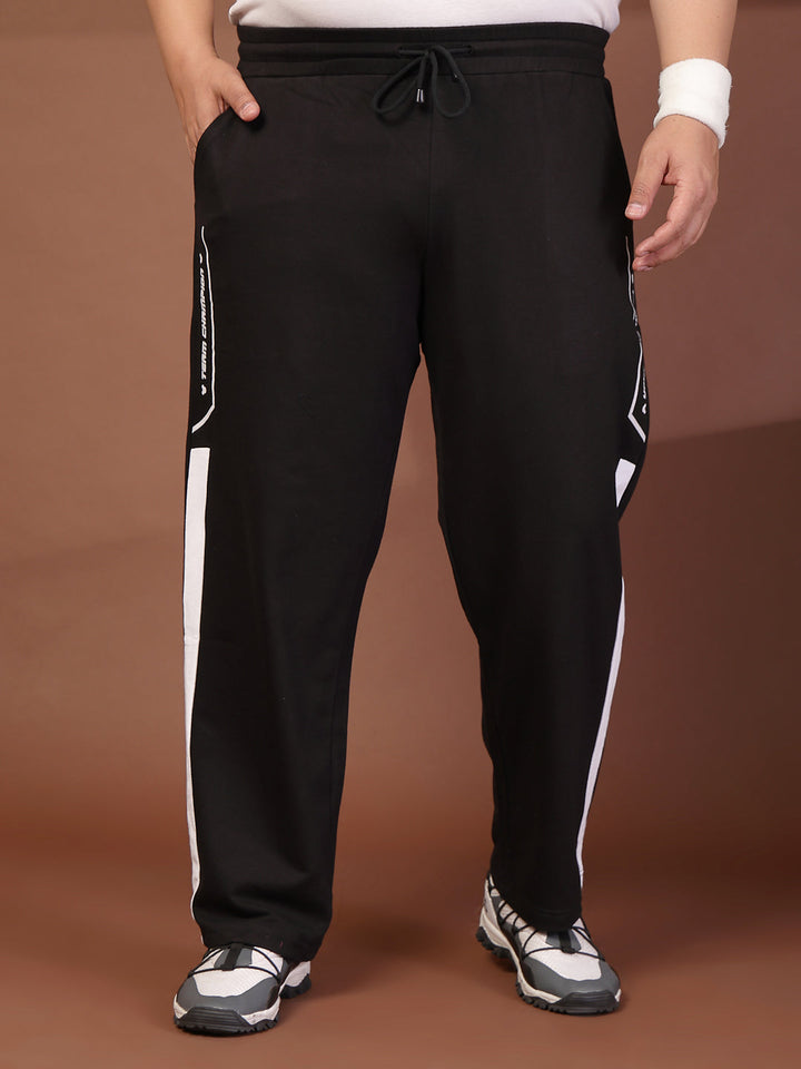 Plus Size Men Printed Mid-Rise Regular Fit Track Pant