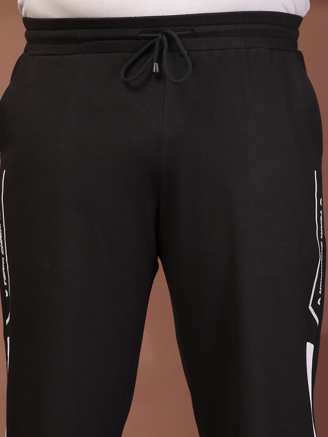 Plus Size Men Printed Mid-Rise Regular Fit Track Pant