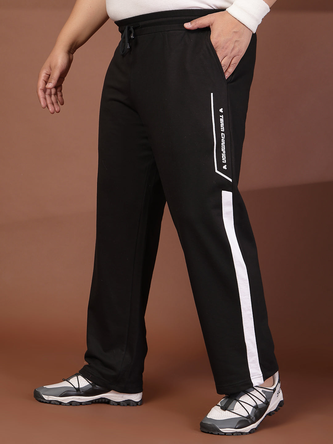 Plus Size Men Printed Mid-Rise Regular Fit Track Pant