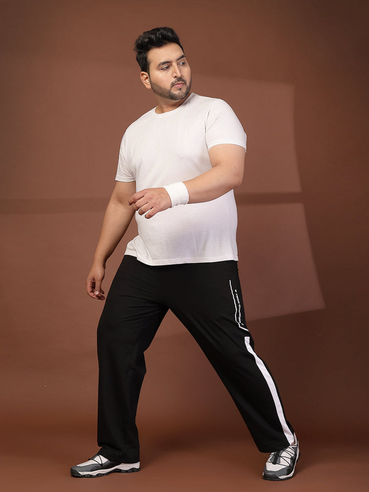 Plus Size Men Printed Mid-Rise Regular Fit Track Pant