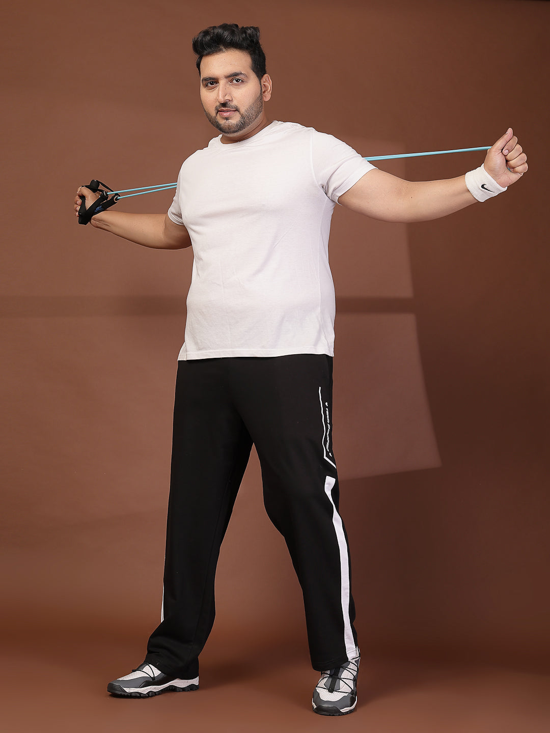 Plus Size Men Printed Mid-Rise Regular Fit Track Pant