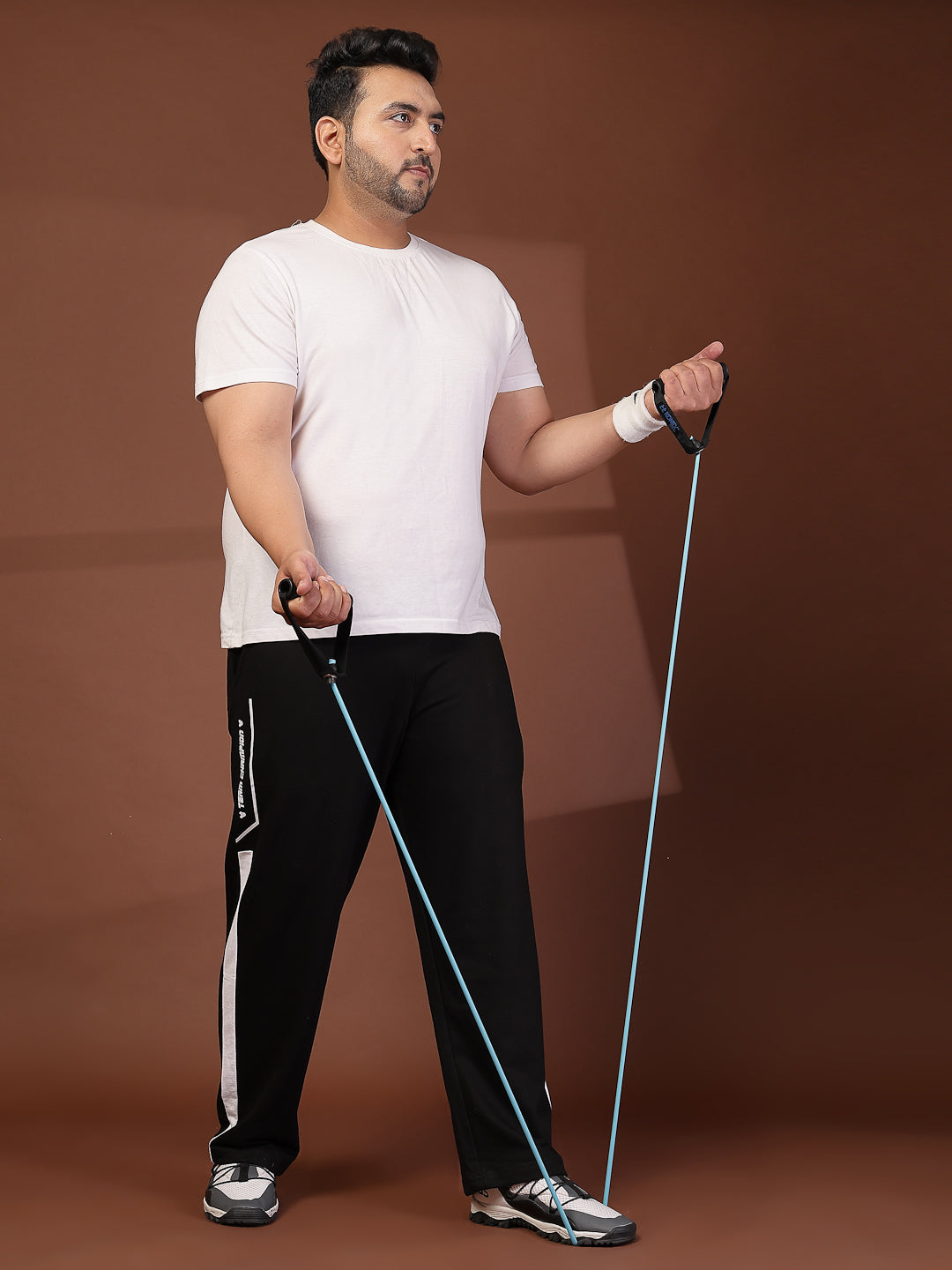 Plus Size Men Printed Mid-Rise Regular Fit Track Pant