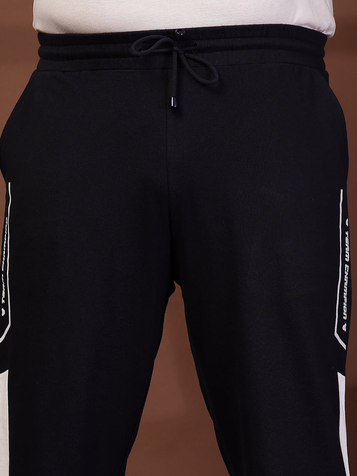 Plus Size Men Mid-Rise Stretchable Track Pants